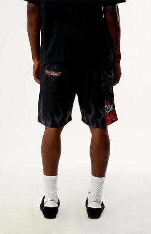 Skull Flame Mesh Shorts image number 4
