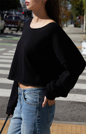 John Galt Black Wide Neck Sweater | PacSun