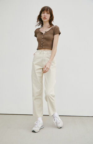 Brown Zelly Ribbed Top image number 4