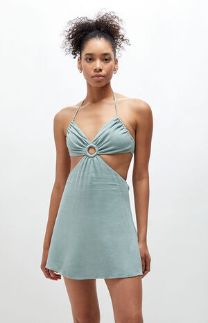 La Hearts O Ring Linen Halter Mini Dress Pacsun La Hearts O Ring Linen Halter Mini Dress Pacsun