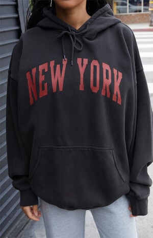 Black Christy New York Oversized Hoodie image number 2