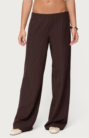 Kerie Pinstripe Low Rise Wide Leg Trousers image number 1
