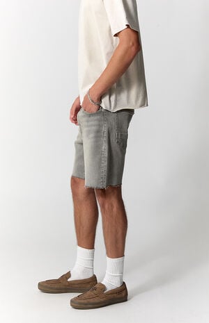 Harrison Cutoff Baggy Jean Shorts Stretch Gray image number 3