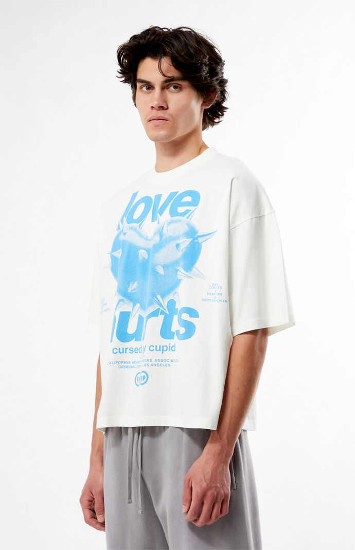 Pacsun Cursed By Cupid Cropped Boxy T-Shirt