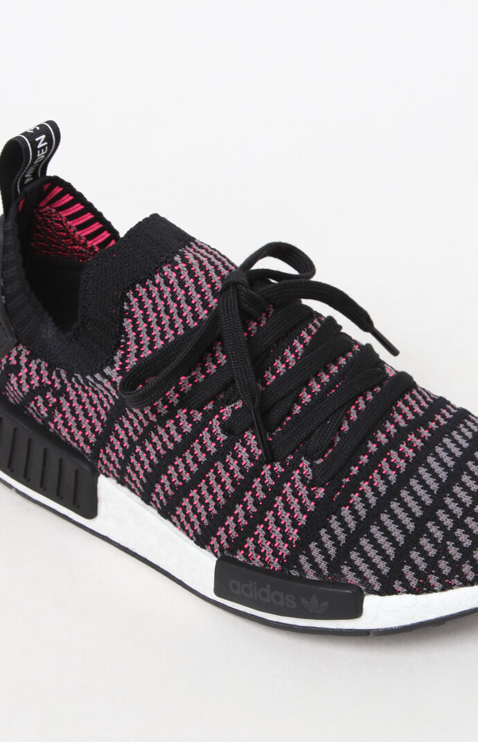 NMD R1 STLT Black Grey Primeknit Shoes PacSun PacSun