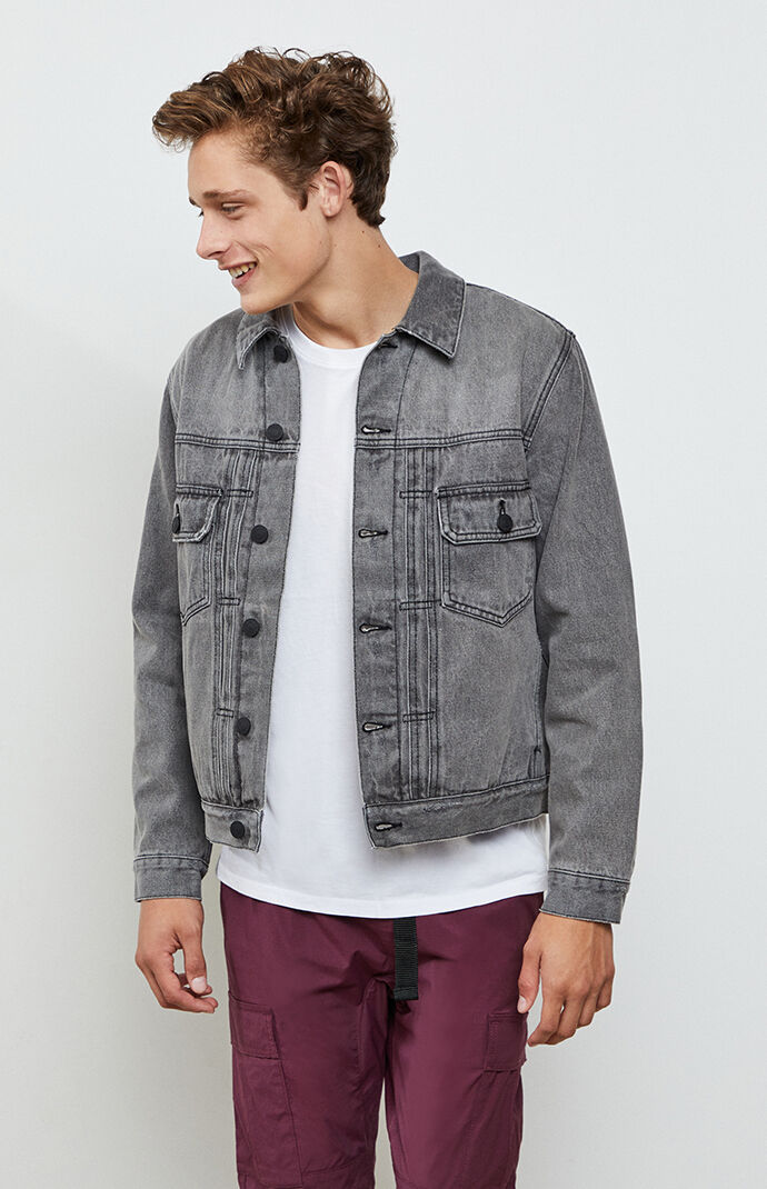 PacSun Grey Vintage Fit Denim Jacket