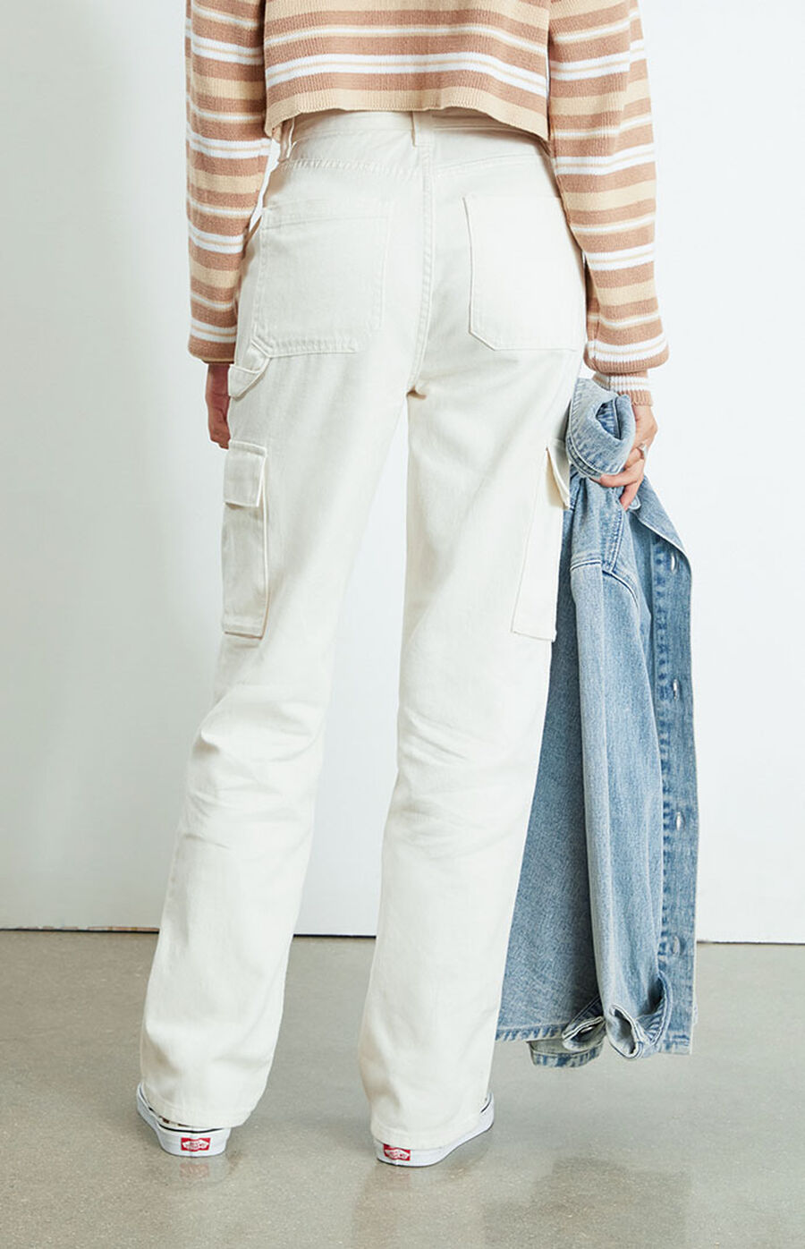 PacSun Off White Cargo Skate Pants PacSun