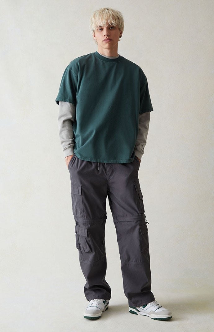 Pacsun Canvas Gray Baggy Zip Off Cargo Pants | Pacsun