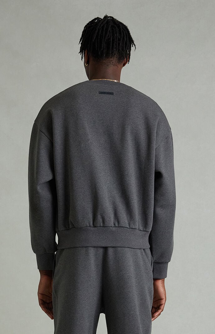 Fear of God ESSENTIALS Charcoal Heather Embossed Classic Crew Neck Sweatshirt