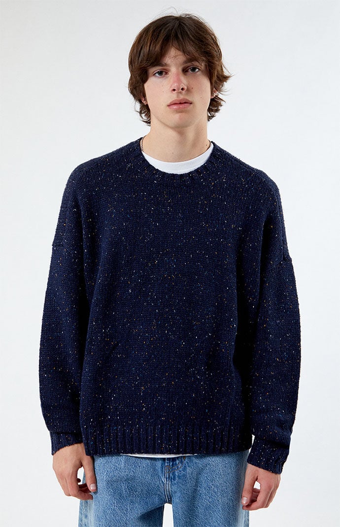 PacSun Navy Cropped Crew Sweater PacSun
