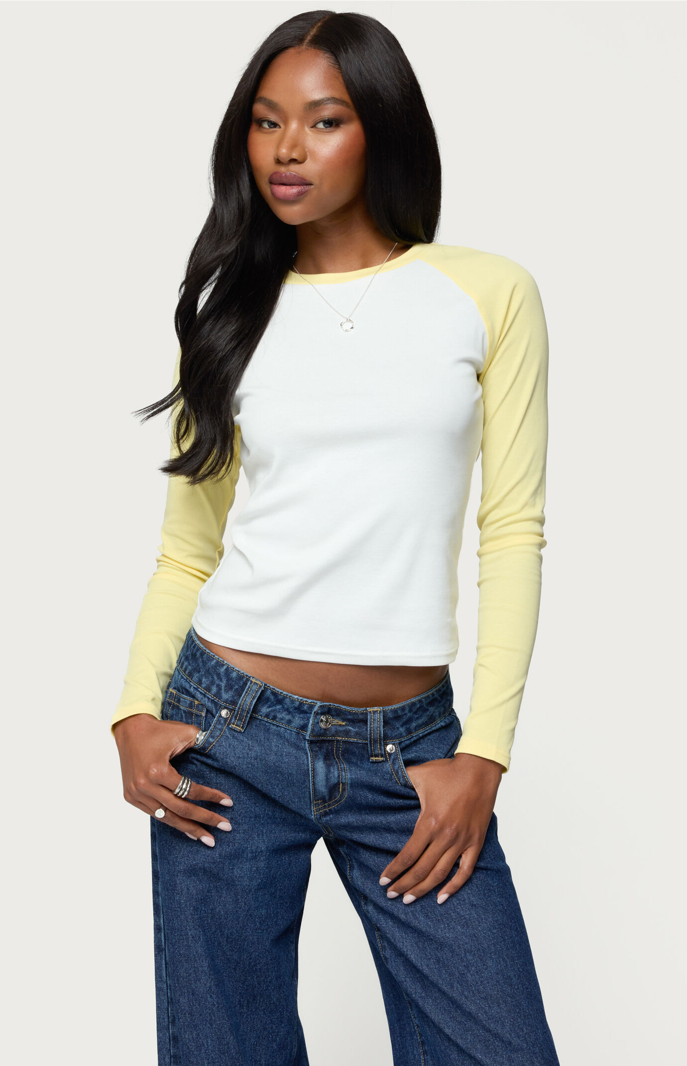 Edikted Tommi Raglan Long Sleeve T-Shirt