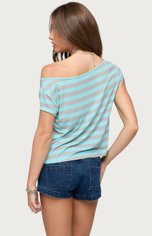 Sandie Striped Off-The-Shoulder Top image number 3