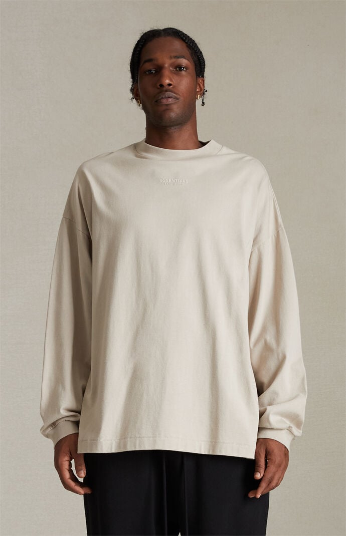 Fear of God Essentials Silver Cloud Long Sleeve T-Shirt | PacSun Fear of God Essentials Silver Cloud Long Sleeve T-Shirt | PacSun