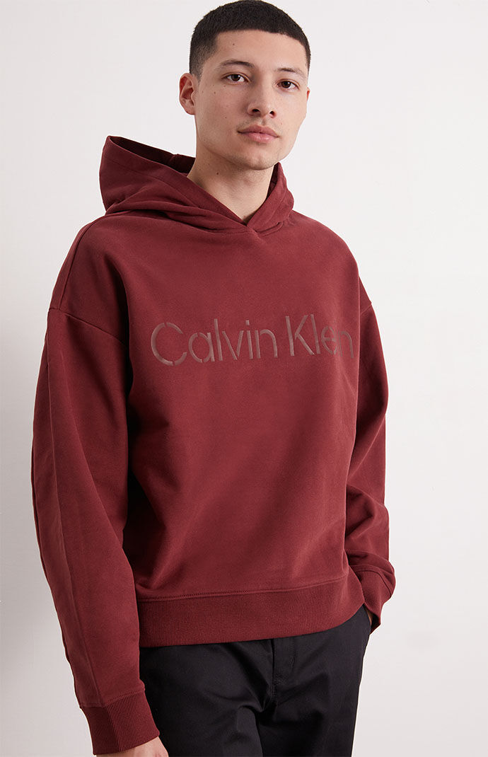 Calvin klein burgundy clearance hoodie