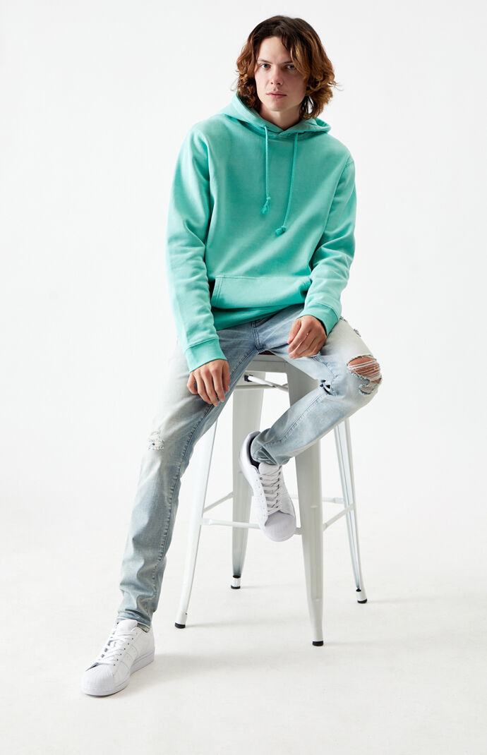 Teal Vintage Wash Oversized Hoodie