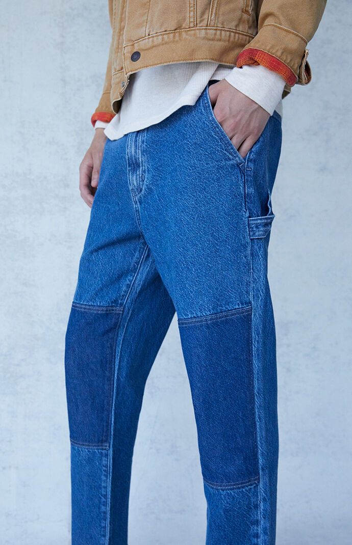 Indigo Blue Patchwork Slim Carpenter