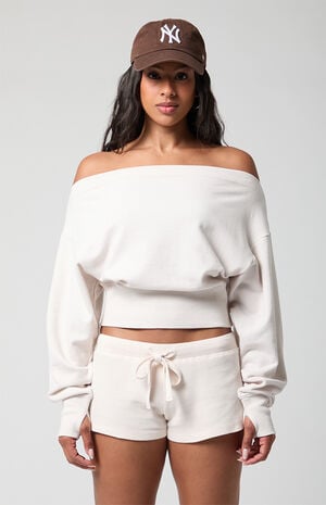 Active French Terry Off-The-Shoulder Sweatshirt image number 2