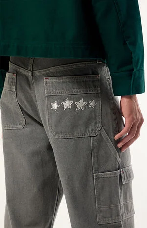 Dylan Baggy Jeans Star Embroidered Carpenter Gray image number 5