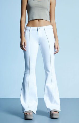 White Seam Low Rise Flare Jeans White Seam Low Rise Flare Jeans image number 2