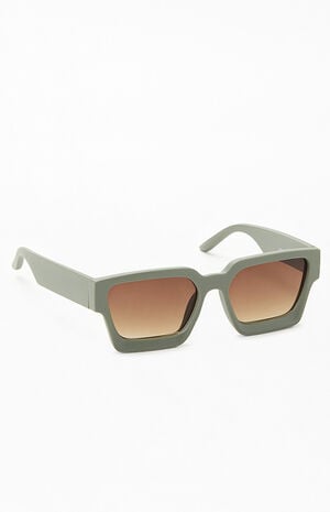 Green Square Frame Sunglasses from PacSun