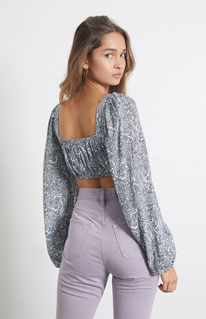 Cropped Long Sleeve Blouse image number 3