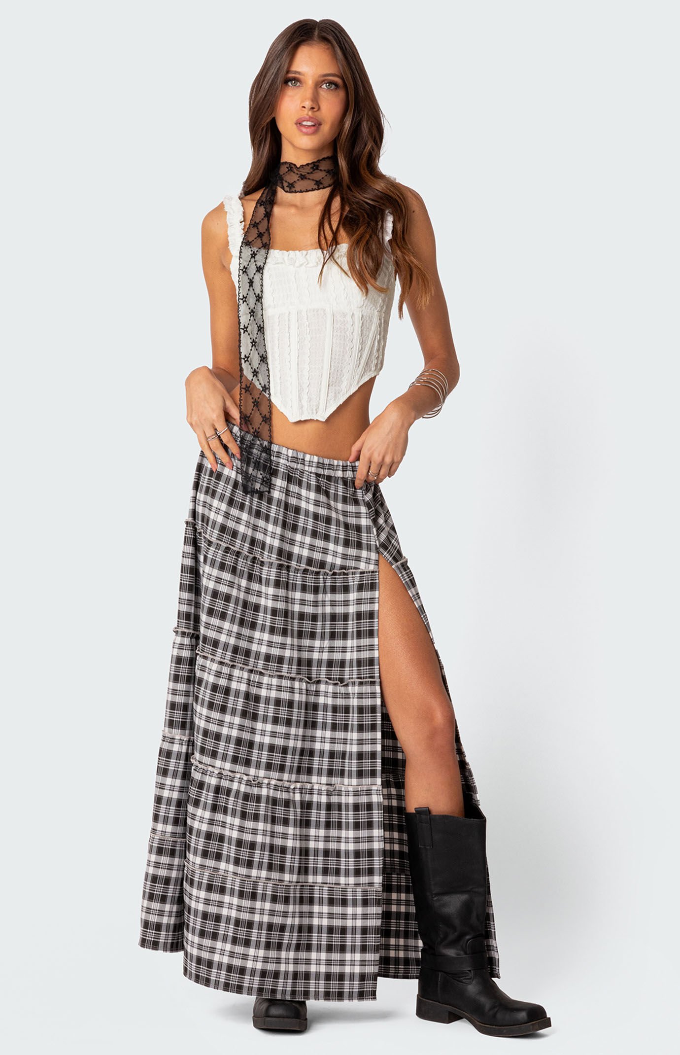 Green plaid skirt pacsun shop