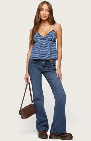 Orietta Striped Babydoll Top image number 5