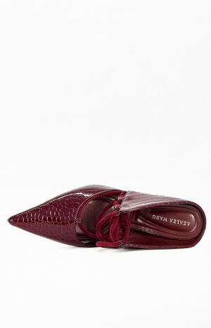 Women's Ramona Burgundy Croc Stiletto Pumps image number 4
