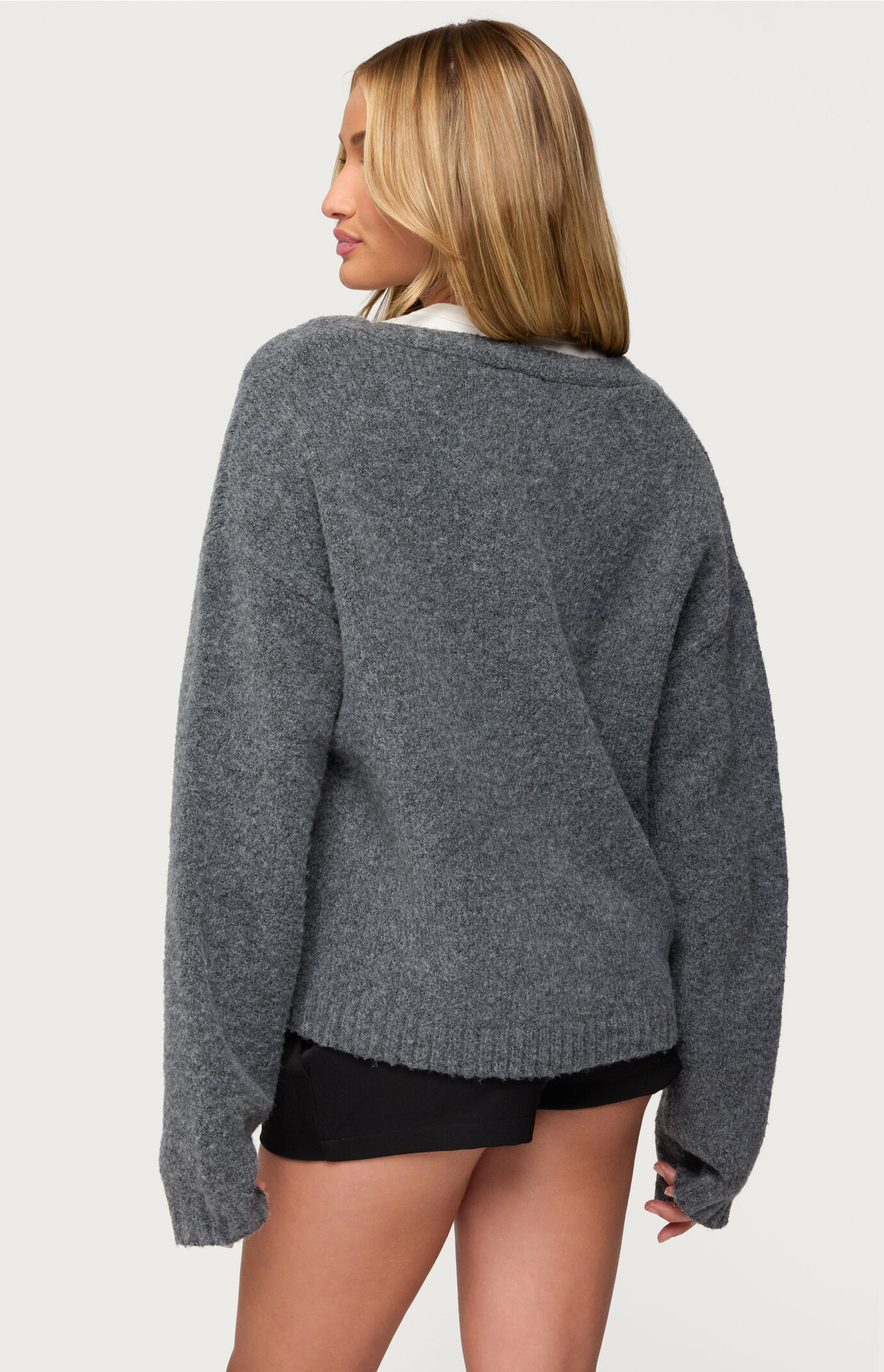Edikted Shiraz Oversized V Neck Cardigan | Pacsun