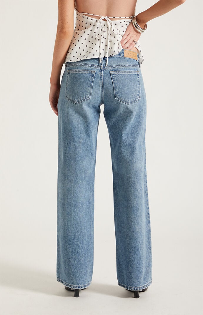 Pacsun Zoe Low Rise Girlfriend Jeans Medium Blue Wash