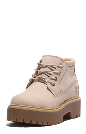 Women's Light Beige Stone Street Mid Lace-Up Boots image number 9