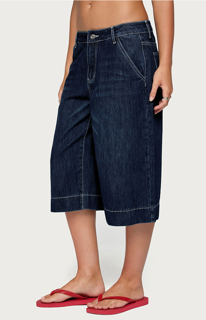 Edikted Letty Low Rise Denim Bermuda Shorts