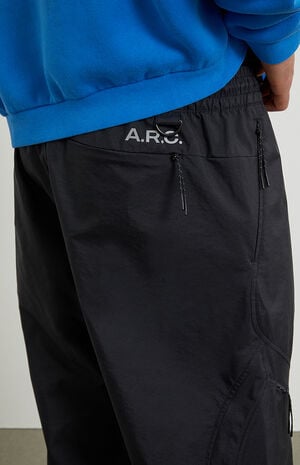 Active Black Nylon Baggy Cargo Pants image number 7