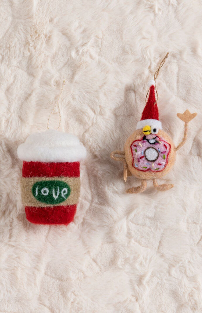 Coffee and Donut Felt Ornaments