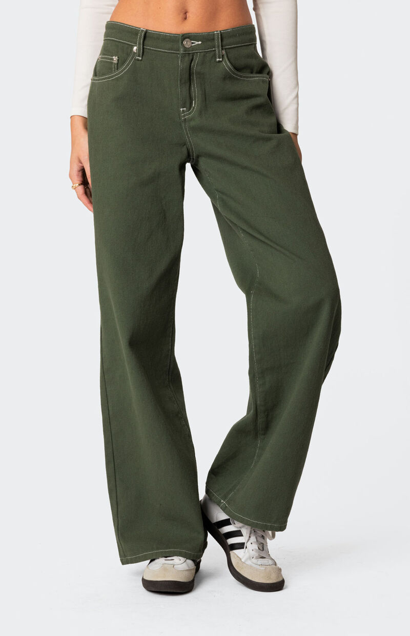 Edikted Brenda Low Rise Carpenter Jeans | Pacsun