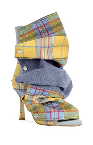Women's Yellow Plaid Birdsong Stiletto Booties image number 2