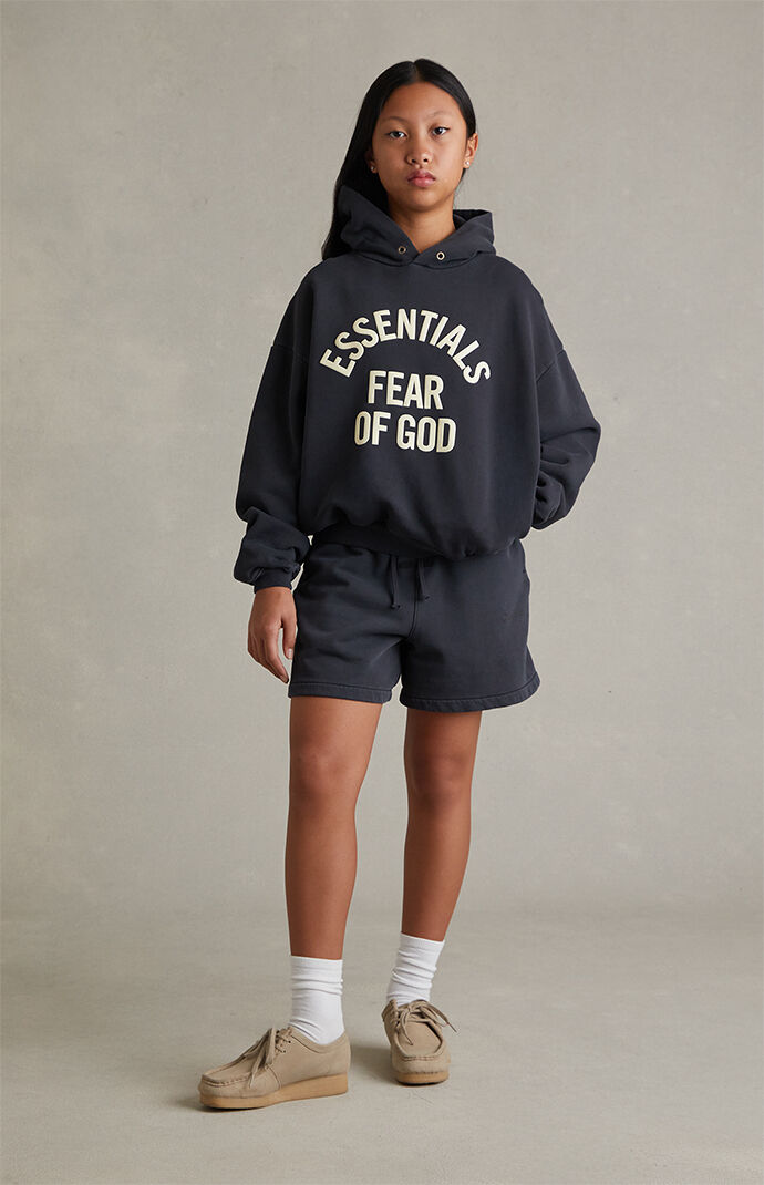 Fear of God ESSENTIALS Kids Faded Black Signature Classic Sweat Shorts