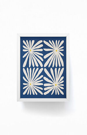 Blue Flower White Framed Mini Art Print image number 1