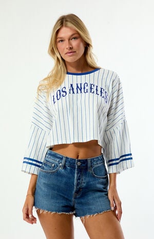LA Dodgers Sport Long Sleeve Cropped T-Shirt image number 2