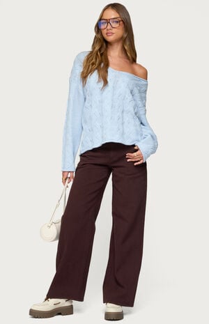 Inga Oversized Cable Knit Sweater image number 5