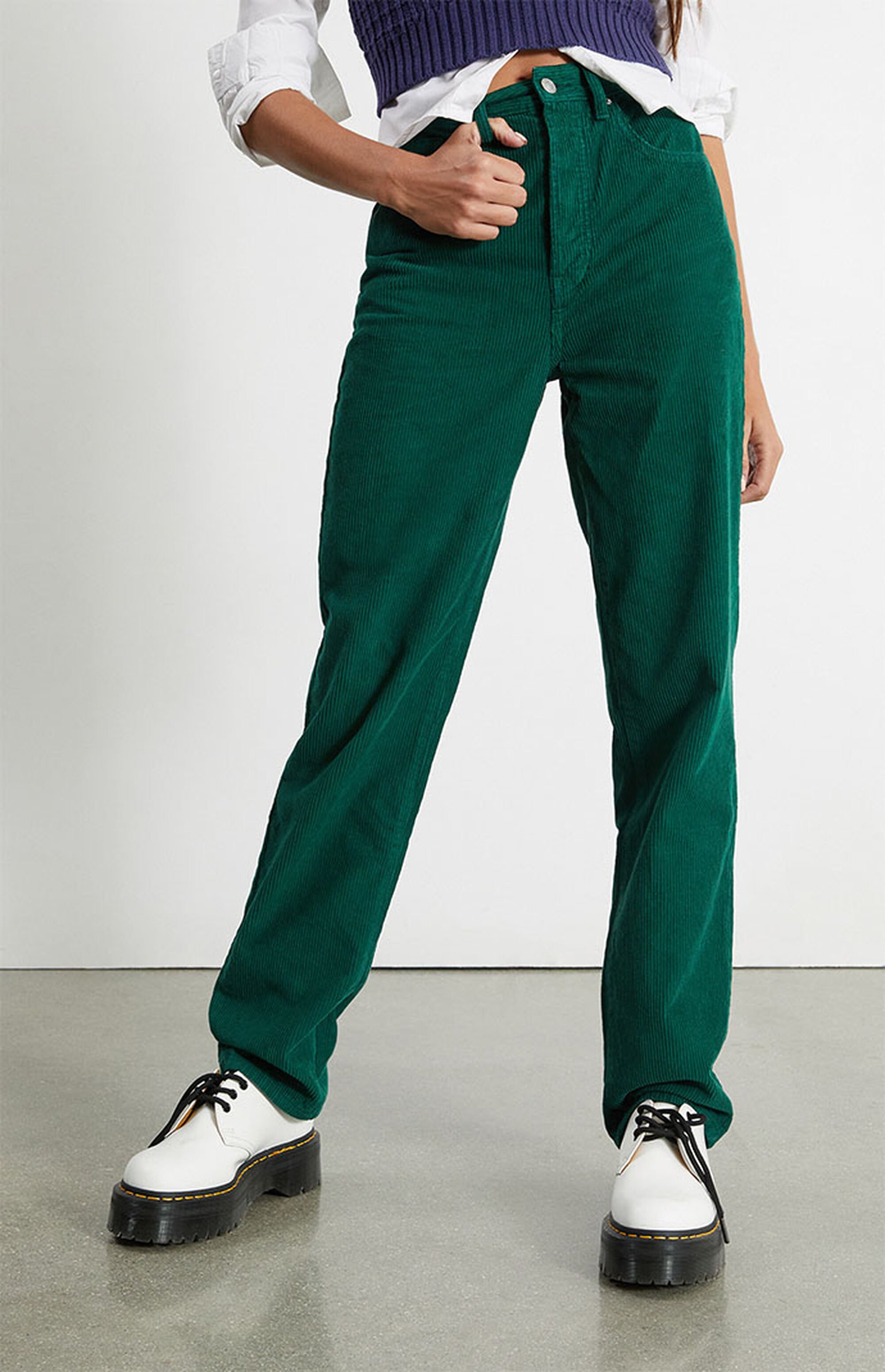 PacSun Green Corduroy Dad Jeans PacSun