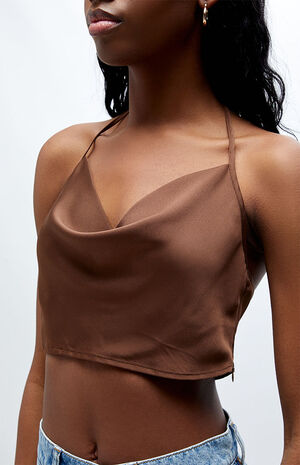 Cowl Neck Halter Tank Top image number 2