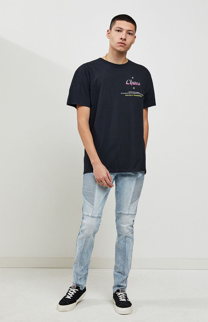 Mens stacked hot sale skinny jeans