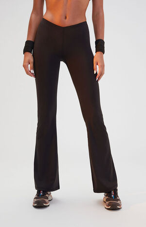PAC WHISPER Active Black Deep V Flare Yoga Pants image number 2