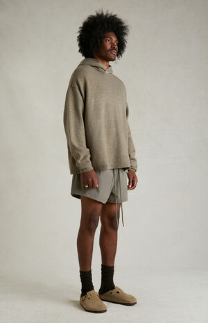 Heather Grey Sweater Knit Hoodie image number 6