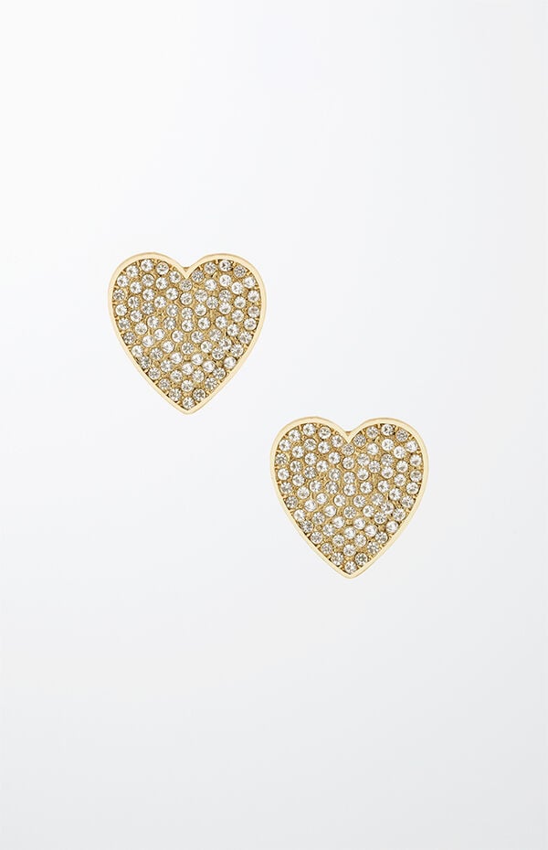 Ettika Love on Down Crystal Heart Earrings
