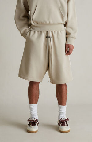 Timber & Cloud White Basketball Fleece Sweat Shorts image number 3