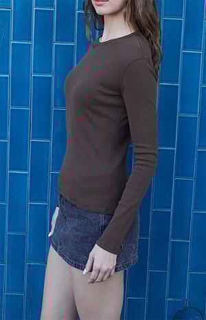 Brown Ainsley Long Sleeve Top image number 2