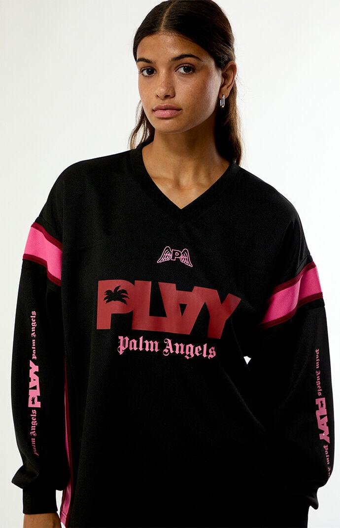 PLAY PALM ANGELS Long Sleeve V-Neck Jersey