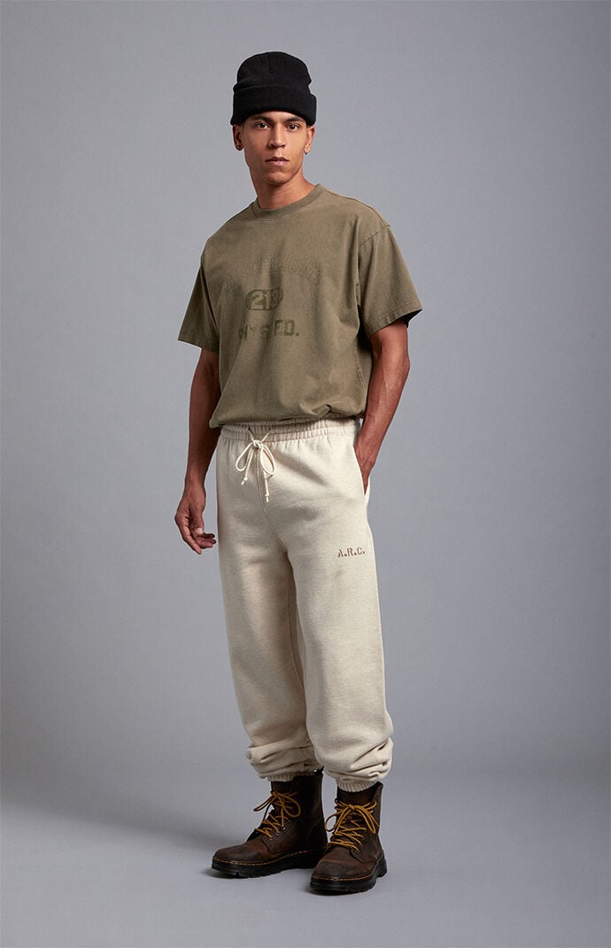 A.R.C. Heather Oatmeal Heavyweight Fleece Jogger Sweatpants